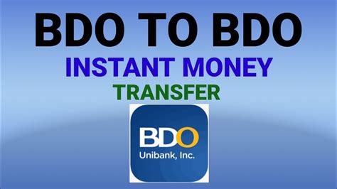 BDO to BDO: How to Transfer Money t.